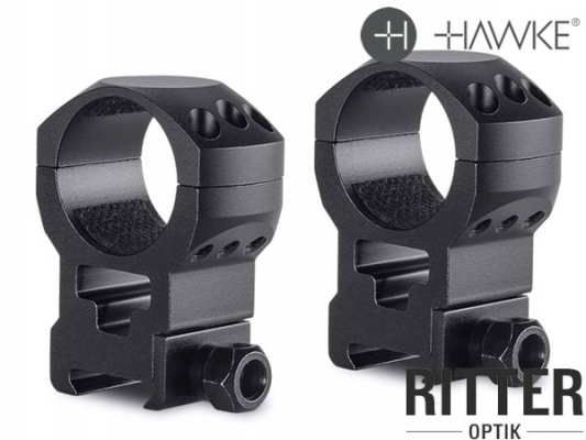 HAWKE Tactical Zielfernrohrmontage für Weaver / Picatinnyschiene 30mm Mittelrohr - extra Hoch