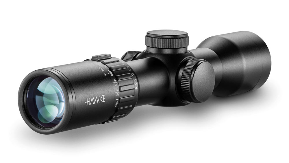 Hawke Armbrust Zielfernrohr XB 30 Compakt 1,5-6x36 mit SR Leuchtabsehen okular