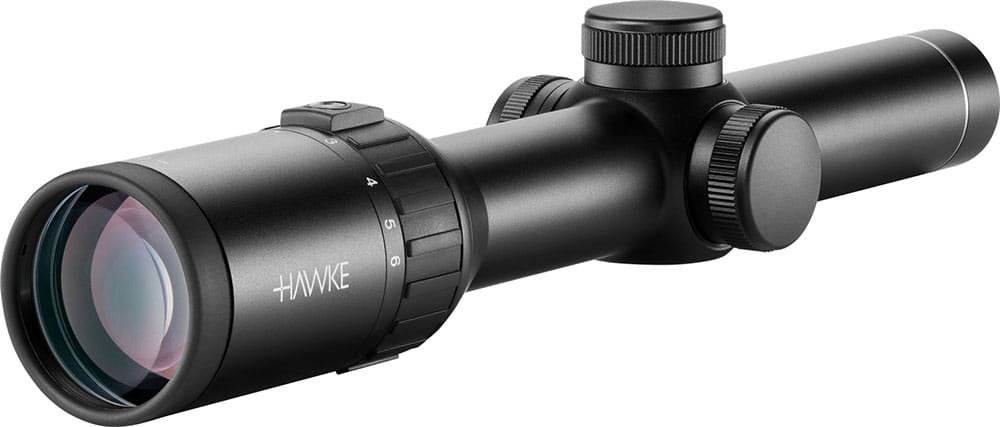 Hawke Zielfernrohr Endurance 30 FD 1-6x24 l4a M.O.A. Fiber Dot Leuchtabsehen 16401 Okularansicht