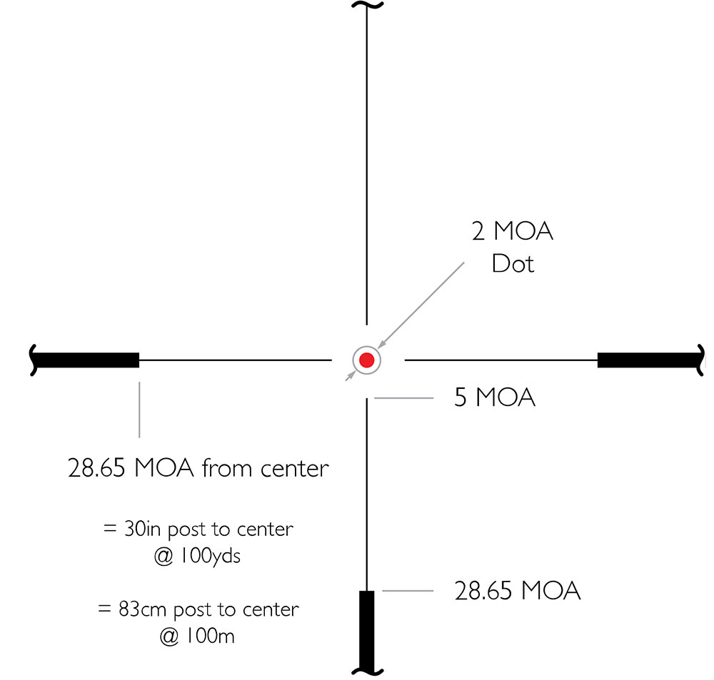 Absehendetails Hawke Vantage 30 WA 3-12x56 mit L4A 2 MOA Dot Leuchtabsehen gross 14275