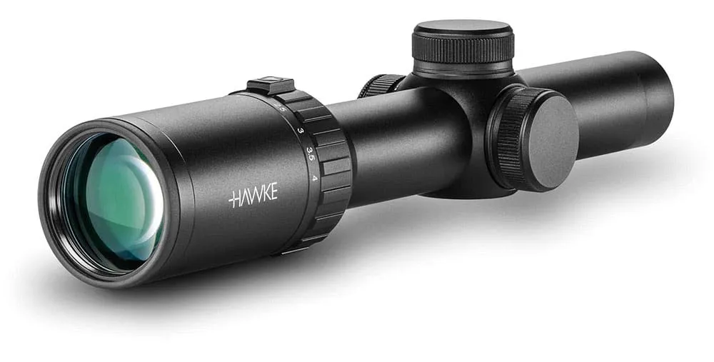 hawke zielfernrohr vantage 30 WA FD IR1-4x24 l4a moa fiber dot leuchtabsehen 14500 hinten