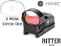 Preview: HAWKE Wide View Micro Reflexvisier Circle Dot 2 M.O.A. Leuchtpunktvisier Red Dot mit Montage Weaver Picatinny 12145 weitwinkel