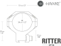 Preview: HAWKE Tactical Aufschubmontage für 9-11 mm Prismenschiene 34 mm Mittelrohr - Mittelhoch 24 109 Abmessungen