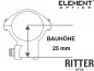 Preview: Element Optics Accu-Lite rings 30mm Aufkippmontagen Bauhöhe medium 25 mm
