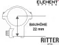 Preview: Element Optics Accu-Lite rings 30mm Aufkippmontagen Niedrige Bauhöhe 22 mm
