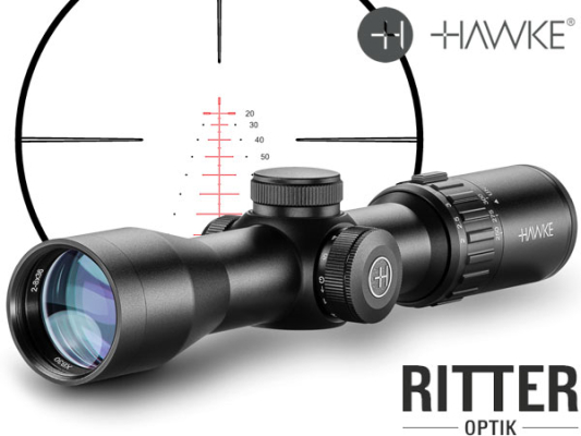 Hawke Armbrust-Zielfernrohr XB 30 Compakt 2-8x36 mit SR Leuchtabsehen