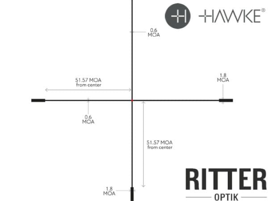 Preview: Hawke Zielfernrohr Endurance 30 FD IR 1-6×24 L4A FIBER DOT Leuchtabsehen - 1/2 MOA - feines Absehen