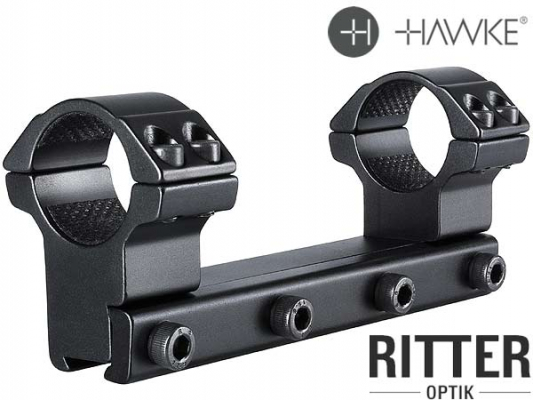 HAWKE 1 teilige Zielfernrohrmontage für 9-11 mm Prismenschiene 25,4 mm Mittelrohr - Hohe Version 22 105