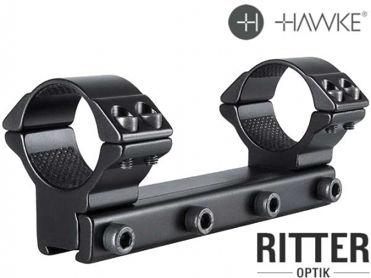 HAWKE 1 teilige Zielfernrohrmontage für 9-11 mm Prismenschiene 30 mm Mittelrohr - Hohe Version