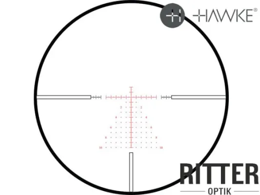 Hawke Zielfernrohr FRONTIER 30SF 2,5-15x50 MILPRO 10x Leuchtabsehen - 1⁄10 MRAD - Zero-Stop Stelltürme 18421 Absehen