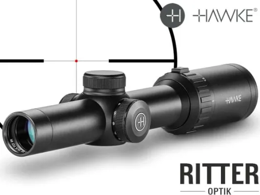 Hawke Zielfernrohr VANTAGE 30 WA FD IR 1-4×24 L4A FIBER DOT Leuchtabsehen - 1/2 MOA - Großes Sehfeld 14500