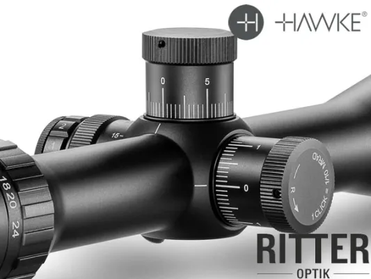Hawke Zielfernrohr Vantage 30 WA FFP 6-24×50 SF IR Half Mil Dot Leuchtabsehen - 1/10 MRAD - Hohe Justiertürme 14304