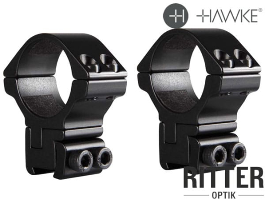 HAWKE 2-teilige Zielfernrohr Aufschubmontage für 9-11 mm Prismenschiene 30 mm Mittelrohr - 30MOA Vorneigung Hohe Version 22 140