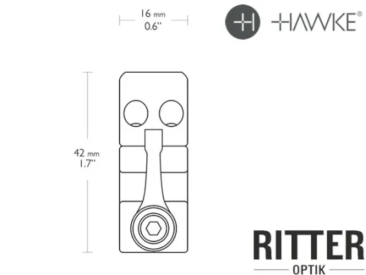 Hawke PRÄZISIONSRINGMONTAGEN AUS STAHL 30MM für Zielfernrohre mit 30mm Mittelrohr für Weaver- und Picatinnyschienen niedrige Bauhöhe 23 015