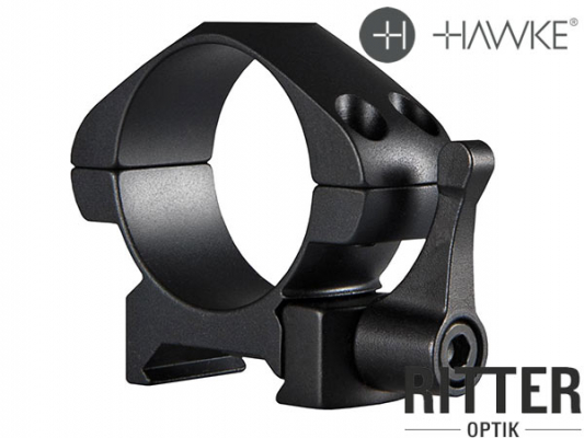 HAWKE Präzisions Montageringe aus Stahl für Zielfernrohre mit 30mm Mittelrohr für Weaver- und Picatinnyschienen niedrige Bauhöhe 23 015