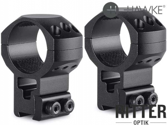 HAWKE Tactical Zielfernrohrmontage für 9-11 mm Prismenschiene 30 mm Mittelrohr - extra Hoch 24108