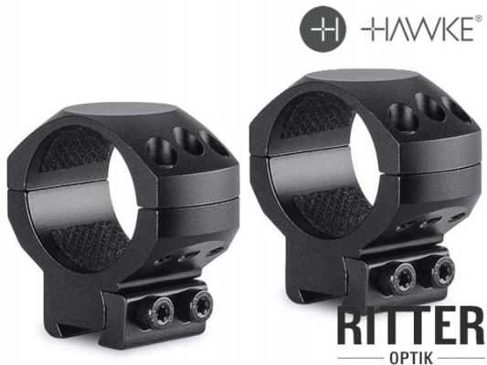 HAWKE Tactical Zielfernrohrmontage für 9-11 mm Prismenschiene 30 mm Mittelrohr - Mittelhoch