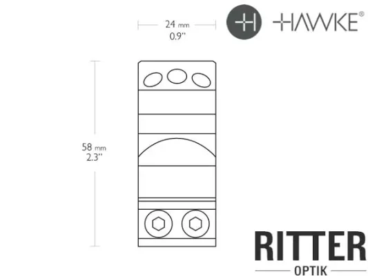 HAWKE Tactical Montage Luftgewehr für 9-11 mm Prismenschiene 30 mm Mittelrohr - extra Hoch 24108