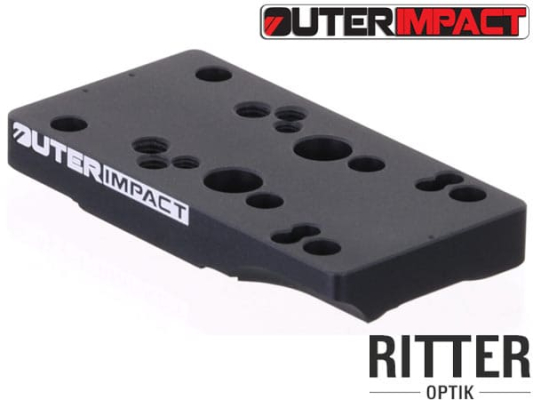 Outerimpact Universal Rotpunktvisier Adapter für CZ Shadow 2 OR Optics Ready Pistolen M.R.A.