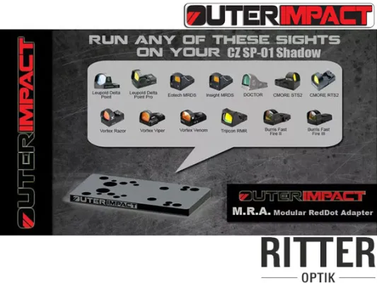 Montage Adapter CZ SP-01 Shadow für DOCTER - NOBLEX - TRIJICON - BURRIS - VORTEX - ETC
