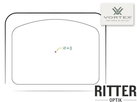 Absehen Leuchtpunktvisier VORTEX Venom® Enclosed Micro Red Dot mit 3 MOA Punkt für Kurz- und Langwaffen
