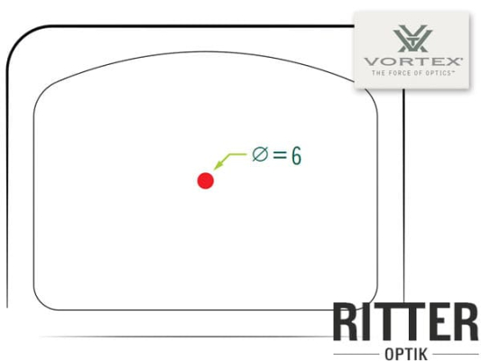 Absehen Leuchtpunktvisier VORTEX Venom® Enclosed Micro Red Dot mit 6 MOA Punkt für Kurz- und Langwaffen