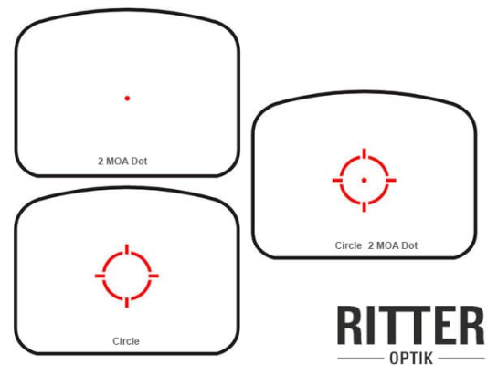 Preview: Verstellbereich 100 MOA Verstellrate 1 MOA auf 100 m Punktgröße 2 MOA Circle & Circle Dot 30 MOA hocheffiziente LED-Technik