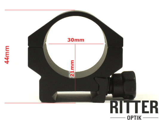Abmessung Ritter-Optik Tactical Aufkipp Zielfernrohrmontage für Weaver / Picatinnyschiene 30mm Mittelrohr - Low Ring