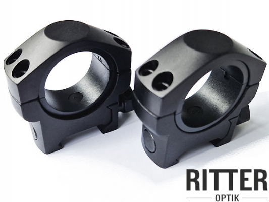 Ritter-Optik Zielfernrohr Montageringe für Weaver- und Picatinnyschiene 30 & 25,4 mm Mittelrohr - niedrige Bauart
