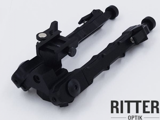 Ritter-Optik Tactical Zweibein BIPOD mit QD Schnellmontage aus Aircraft Aluminium für Picatinny Unterschaftschiene für AR 15