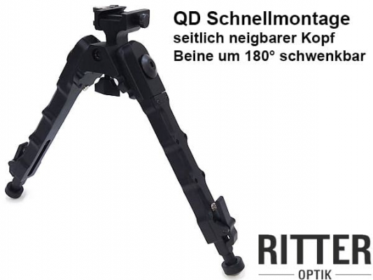 Tactical Zweibein BIPOD mit QD Schnellmontage aus Aircraft Aluminium für Picatinny Unterschaftschiene für AR 15