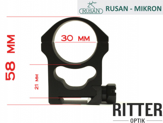 RUSAN Tactical Aufkippmontage 2 teilig für 30mm Abmessungen