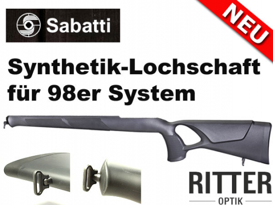 Sabatti Synthetik Lochschaft schwarz für Mauser 98er Repetierbüchsen