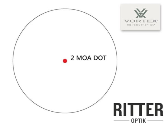 Preview: Red Dot VORTEX Crossfire® II 2 MOA Leuchtpunkt CF2-RD2-SLR Solar Auto D-TEC