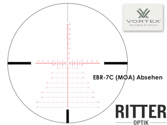 Reticle Vortex Strike Eagle 5-25x56 FFP Zielfernrohr mit EBR-7C MOA Leuchtabsehen