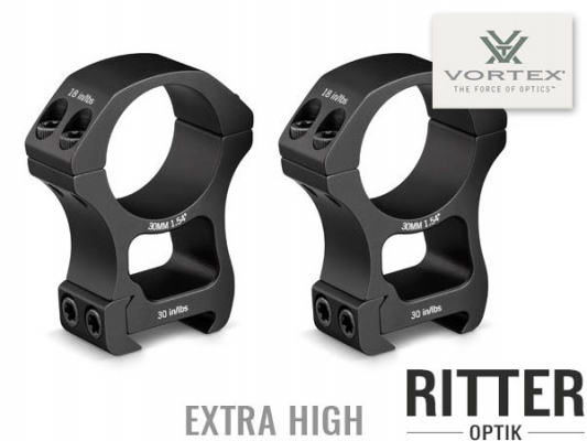 VORTEX Pro Serie Zielfernrohrmontage für Weaver / Picatinnyschiene 30mm Mittelrohr - extra high