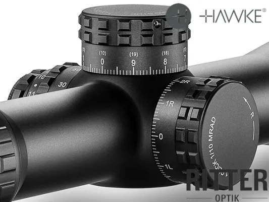 Hawke Zielfernrohr FRONTIER 34 FFP 5-30x56 MIL PRO EXT 30x Leuchtabsehen - 1⁄10 MRAD - Zero-Stop Stelltürme 18640 Verstelltürme