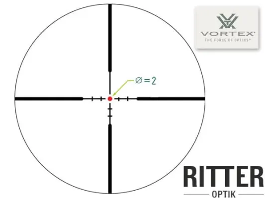 Leuchtabsehen Vortex Crossfire HD 1-4x24 mit Dead-Hold® 2A BDC 2 MOA DOT