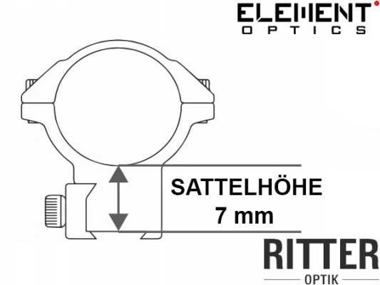 Element Optics Accu-Lite Zielfernrohr Montageringe | 30 mm | Niedrige Sattelhöhe 7 mm 54000