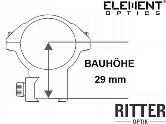 Element Optics Montageringe Accu Lite hohe Bauhöhe 29 mm 50002