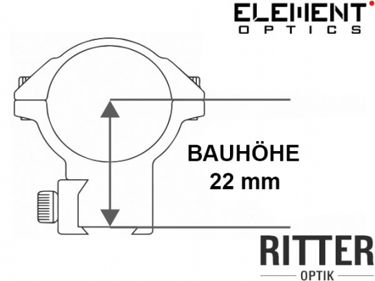 Element Optics Accu-Lite rings 30mm Aufkippmontagen Niedrige Bauhöhe 22 mm