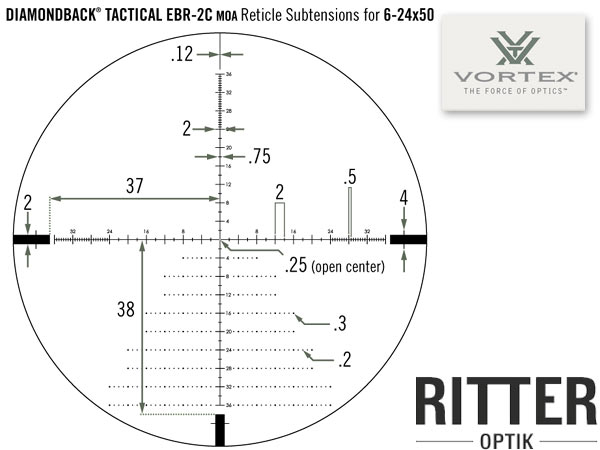 Absehen VORTEX Tactical 6-24x50 FFP EBR-2C MOA