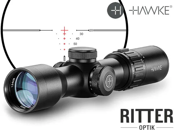 Hawke Armbrust-Zielfernrohr XB 30 Compakt 1,5-6x36 mit SR Leuchtabsehen