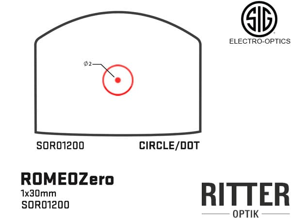 Absehen Reflexvisier Sig Sauer ROMEOZero PRO mit 2 MOA Circle Dot