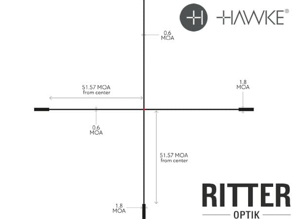 Hawke Zielfernrohr Endurance 30 FD IR 1-6×24 L4A FIBER DOT Leuchtabsehen - 1/2 MOA - feines Absehen