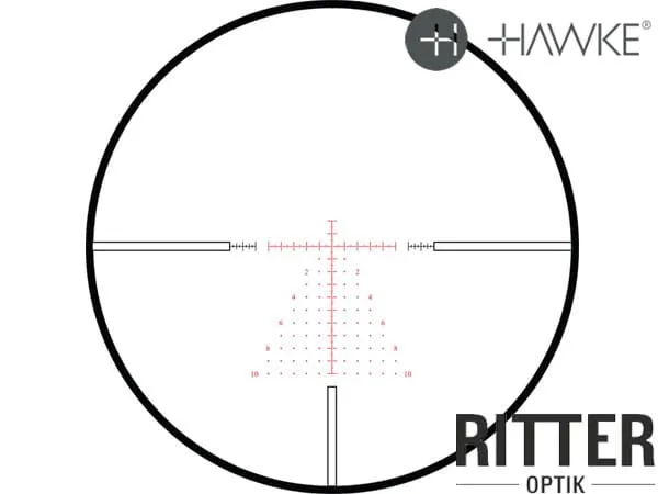 Hawke Zielfernrohr FRONTIER 30SF 2,5-15x50 MILPRO 10x Leuchtabsehen - 1⁄10 MRAD - Zero-Stop Stelltürme 18421 Absehen