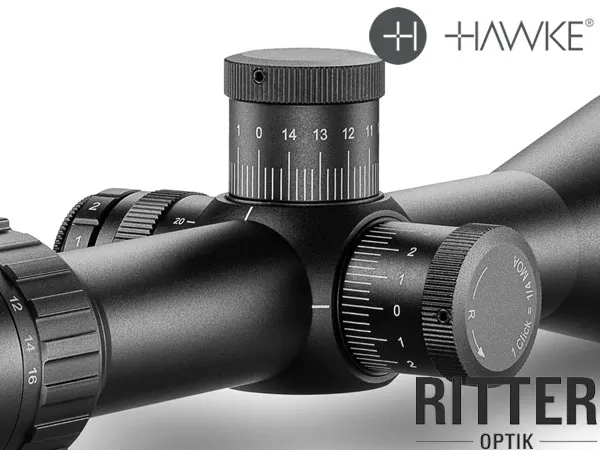 Hawke Zielfernrohr Vantage 30 WA FFP 4-16×50 SF IR Half Mil Dot Leuchtabsehen - 1/10 MRAD - Hohe Justiertürme 14300