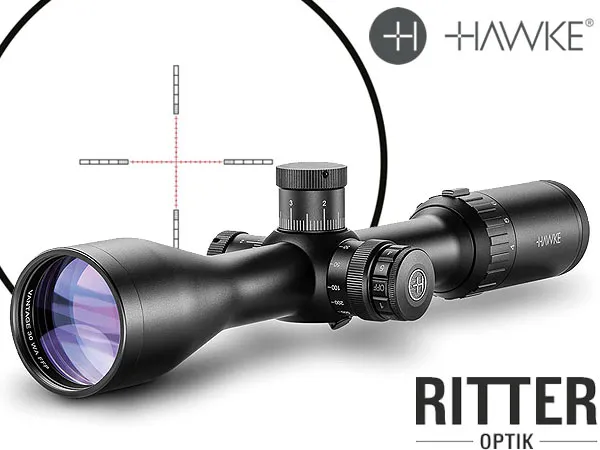 Hawke Zielfernrohr Vantage 30 WA FFP 4-16×50 SF Half Mil Dot IR Leuchtabsehen - 1/10 MRAD - Großes Seefeld 14300