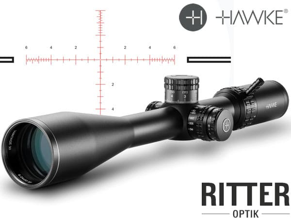 Hawke Zielfernrohr VANTAGE HD 30 6-24×50 SF Mil Pro II (20x) Leuchtabsehen - 1/10 MRAD - Großes Sehfeld 14421