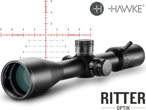 Hawke Zielfernrohr VANTAGE HD 34 FFP 5-25×56 SF Mil Pro II (25x) Leuchtabsehen - 1/10 MRAD - Großes Sehfeld 14640